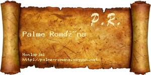 Palme Romána névjegykártya